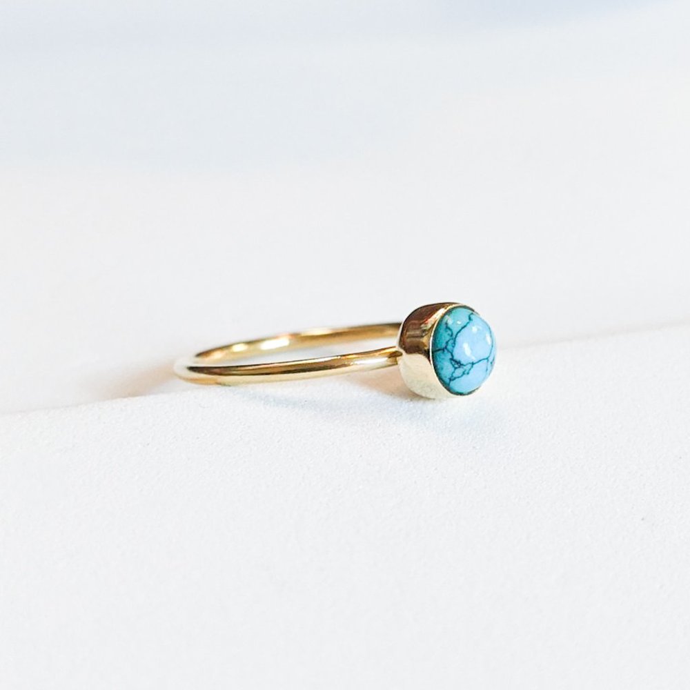 NWT Baizaar Round Turquoise Cabochon Stacking Ring, Size 6.5 - Picture 2 of 4